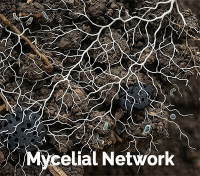 The mycelial network can extend hundreds of yards in the surrounding area, pulling in nutrients and water to your plants!