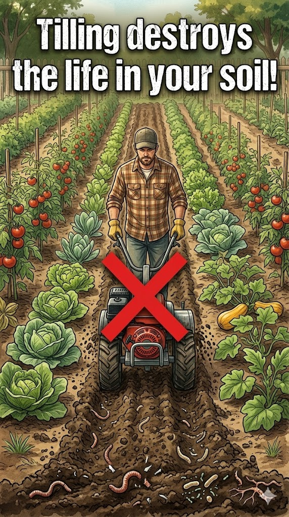 Tilling destroys the life in your soil!